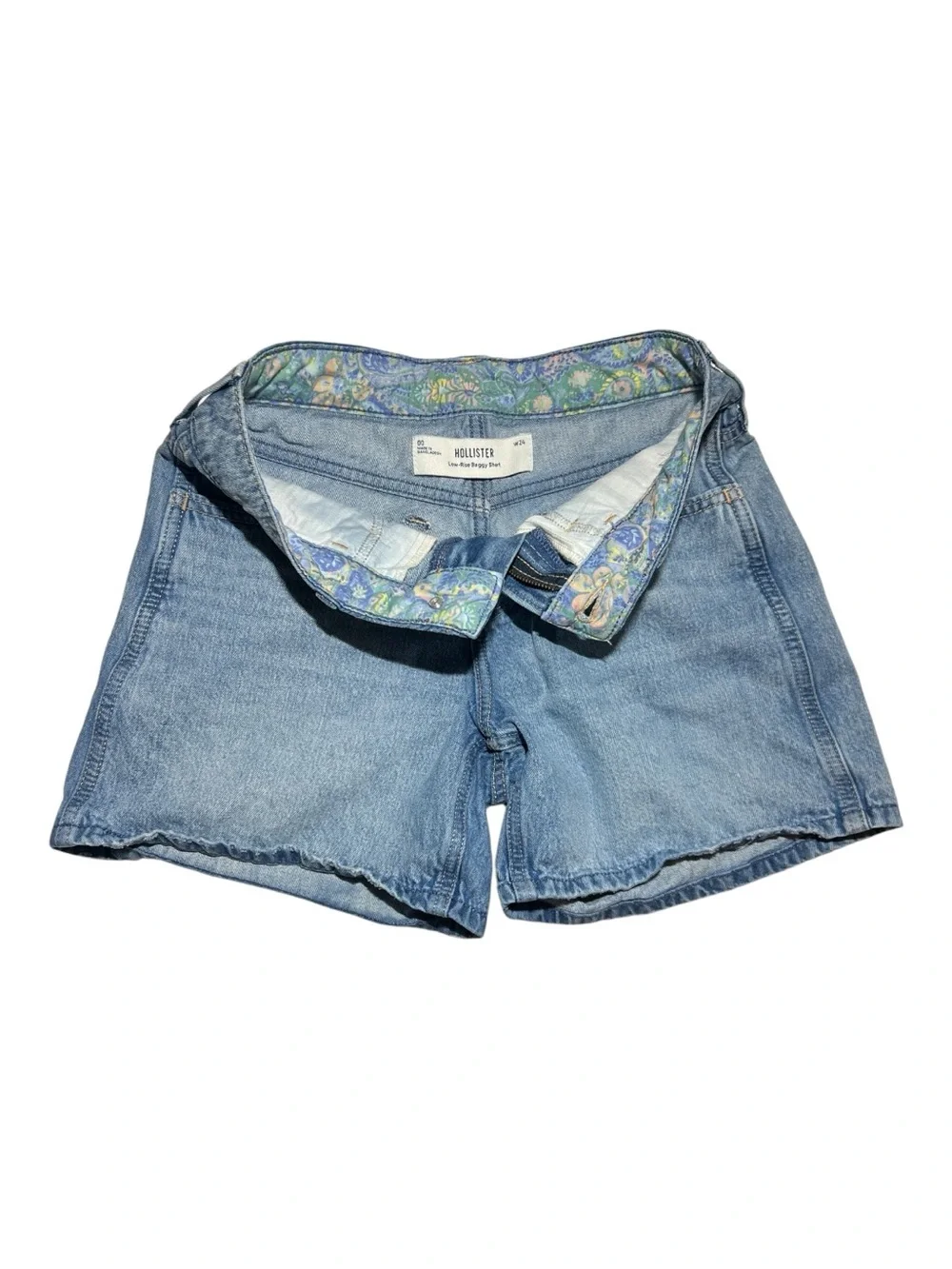 Hollister Jean Shorts Low-Rise Baggy Skater Short Denim Grunge 24W 00